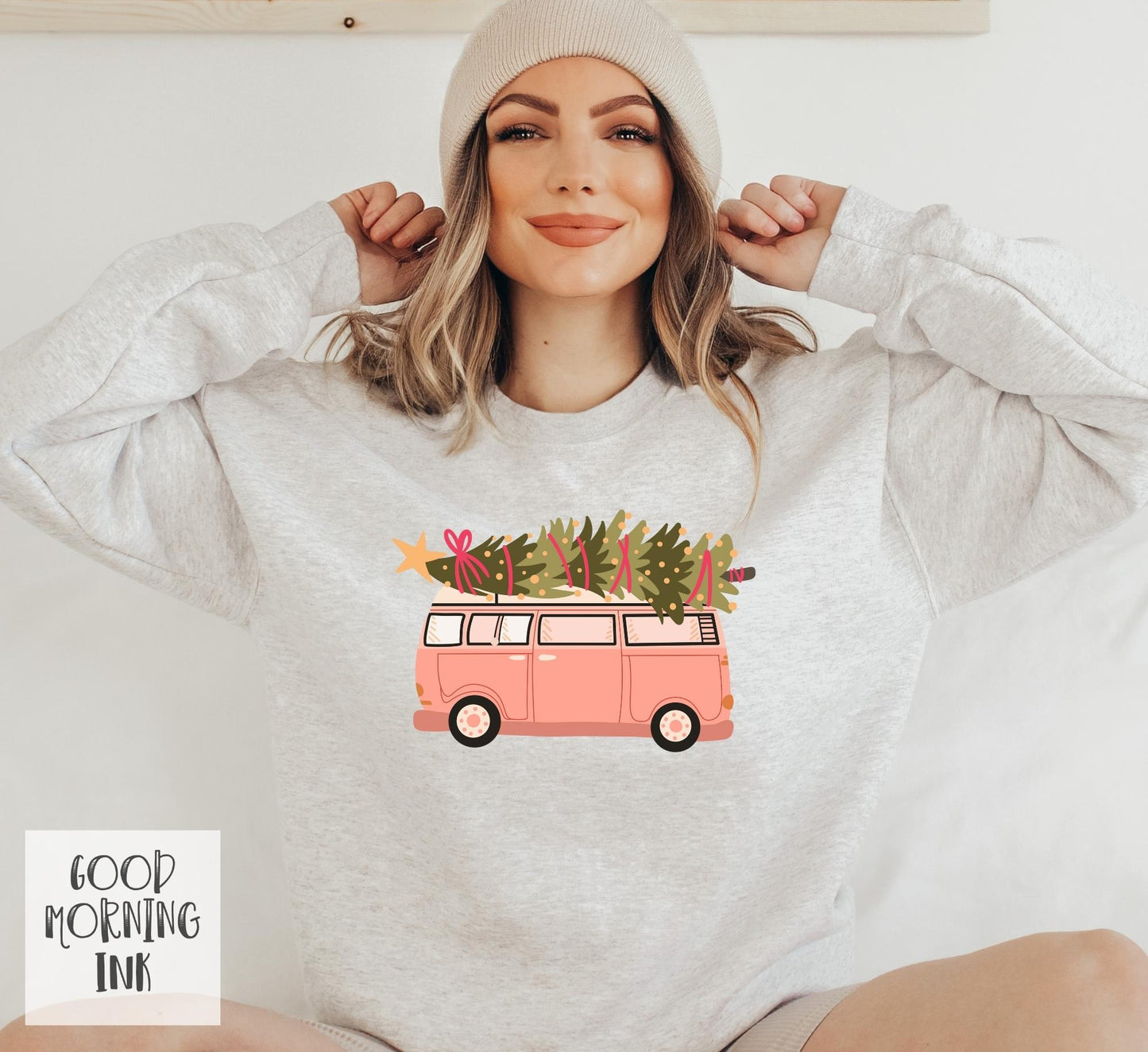 Pink Van with Tree Clear Film COLOR