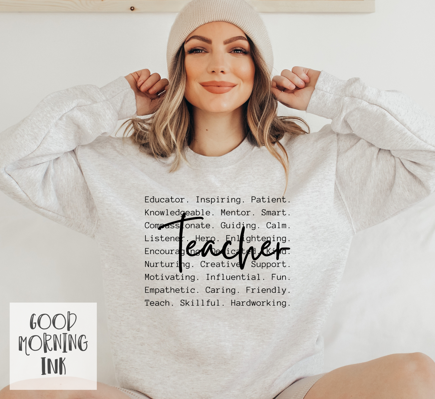 Teacher Typography Screen Print Transfer (BLACK)