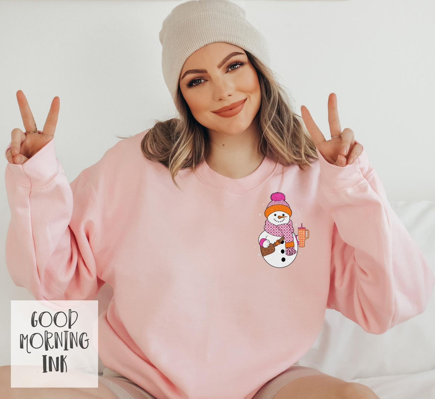 Pocket Print: Faux Glitter Snowman Clear Film COLOR