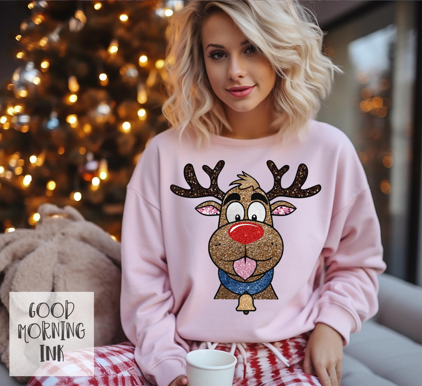 Faux Glitter Rudolph Clear Film COLOR