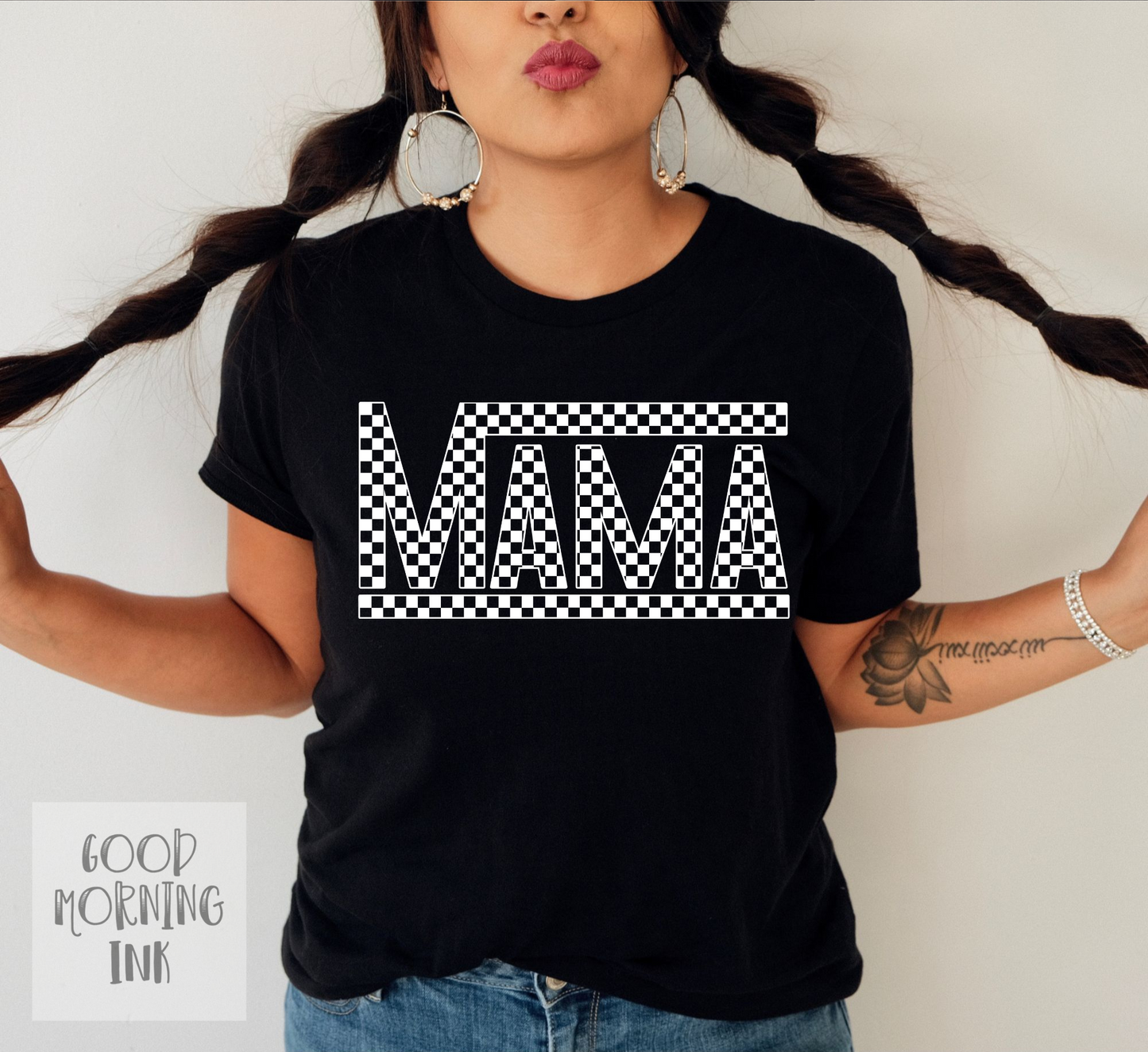 Checkered Mama (WHITE)