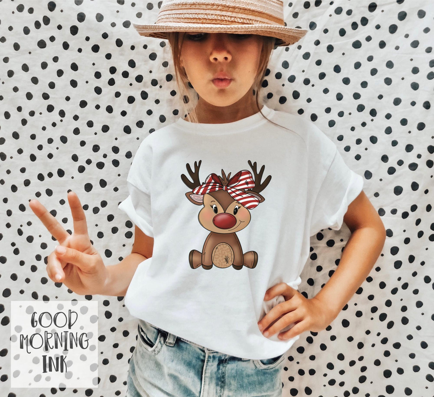 Girl Reindeer (Toddler/ Youth) Clear Film COLOR