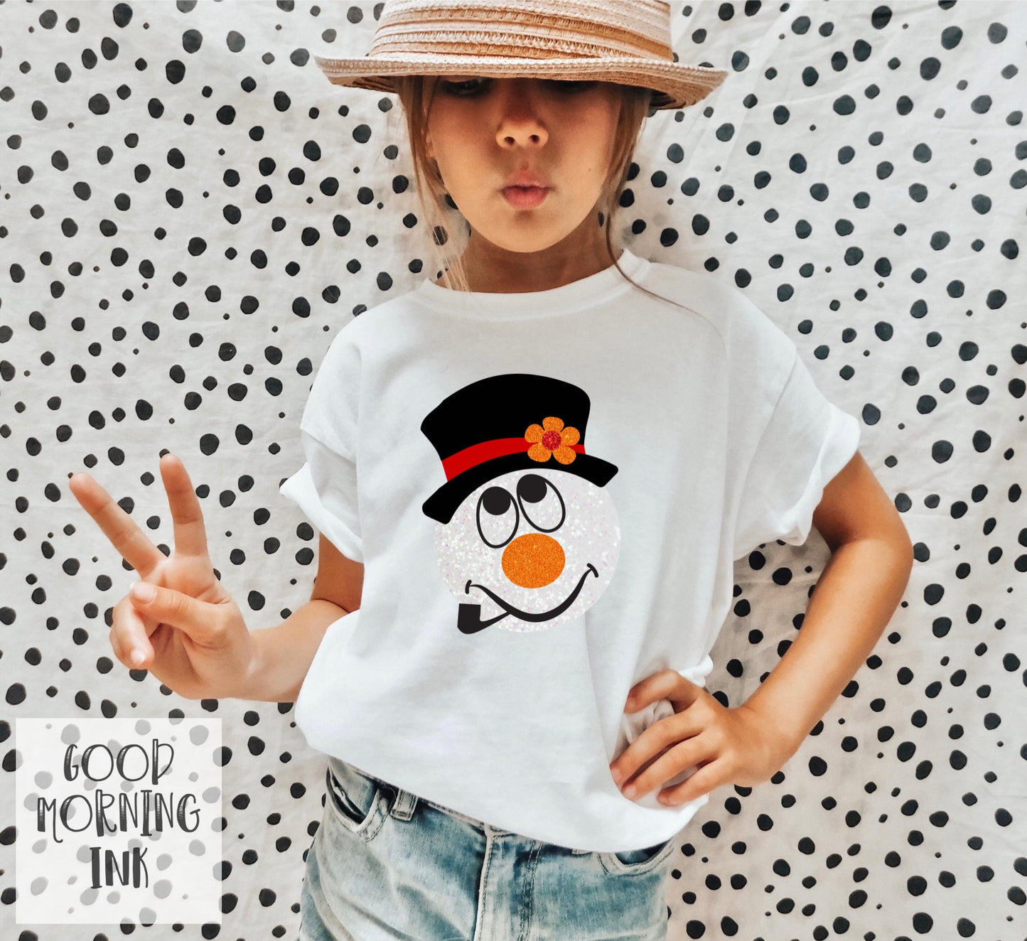 Faux Glitter Snowman (Youth) Clear Film COLOR