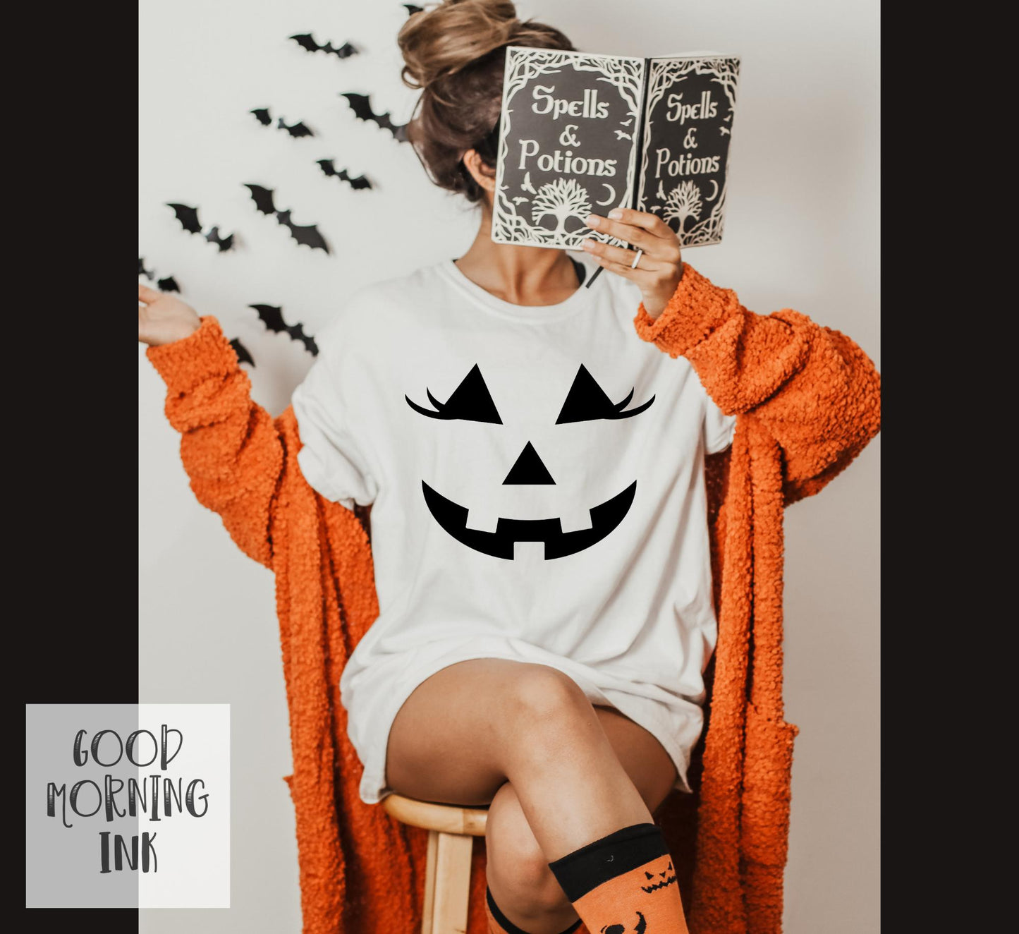 Pumpkin Face w/ Lashes (BLACK)