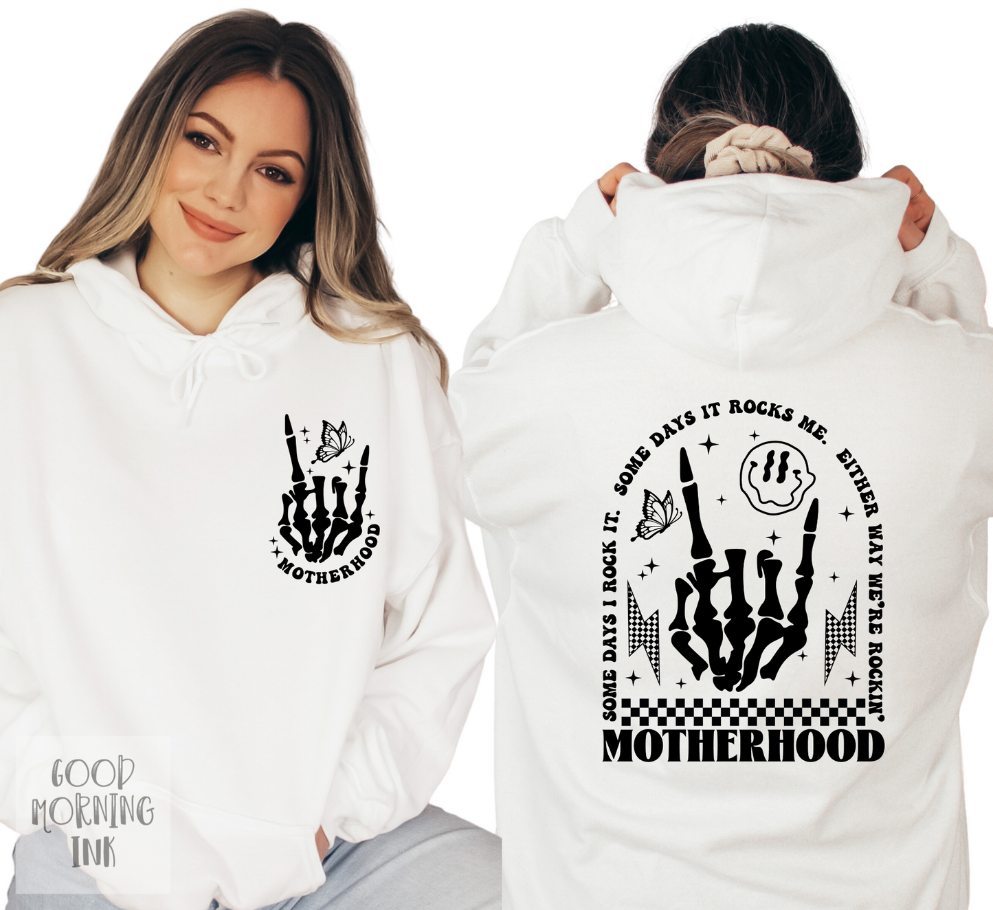 Motherhood: Some Days I Rock It. Some Days it Rocks Me.... / Motherhood Pocket | 2 Print Colors Available