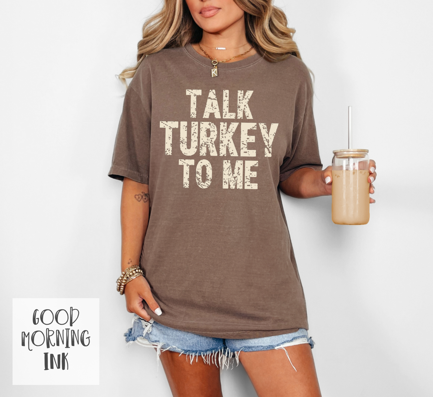 Talk Turkey to Me Screen Print Transfer (Beige)