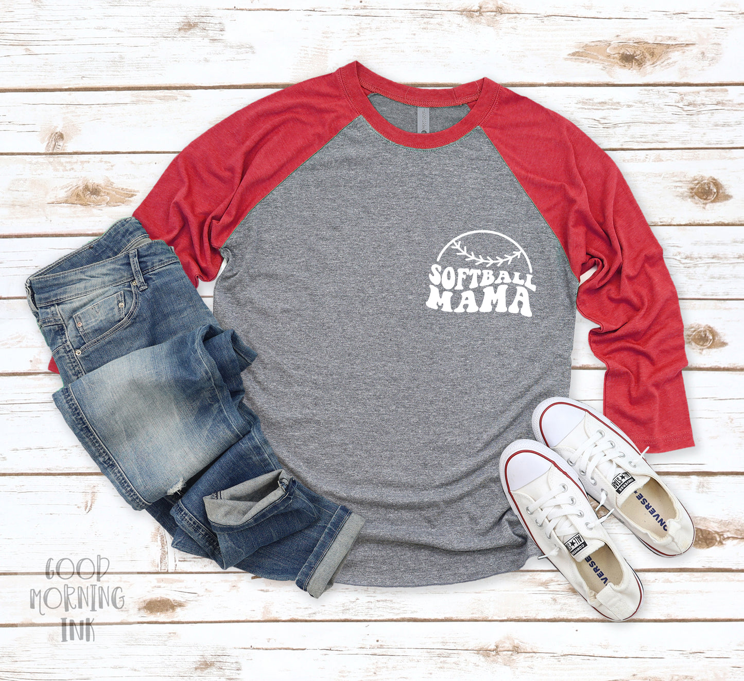 Pocket Print: Softball Mama (WHITE)