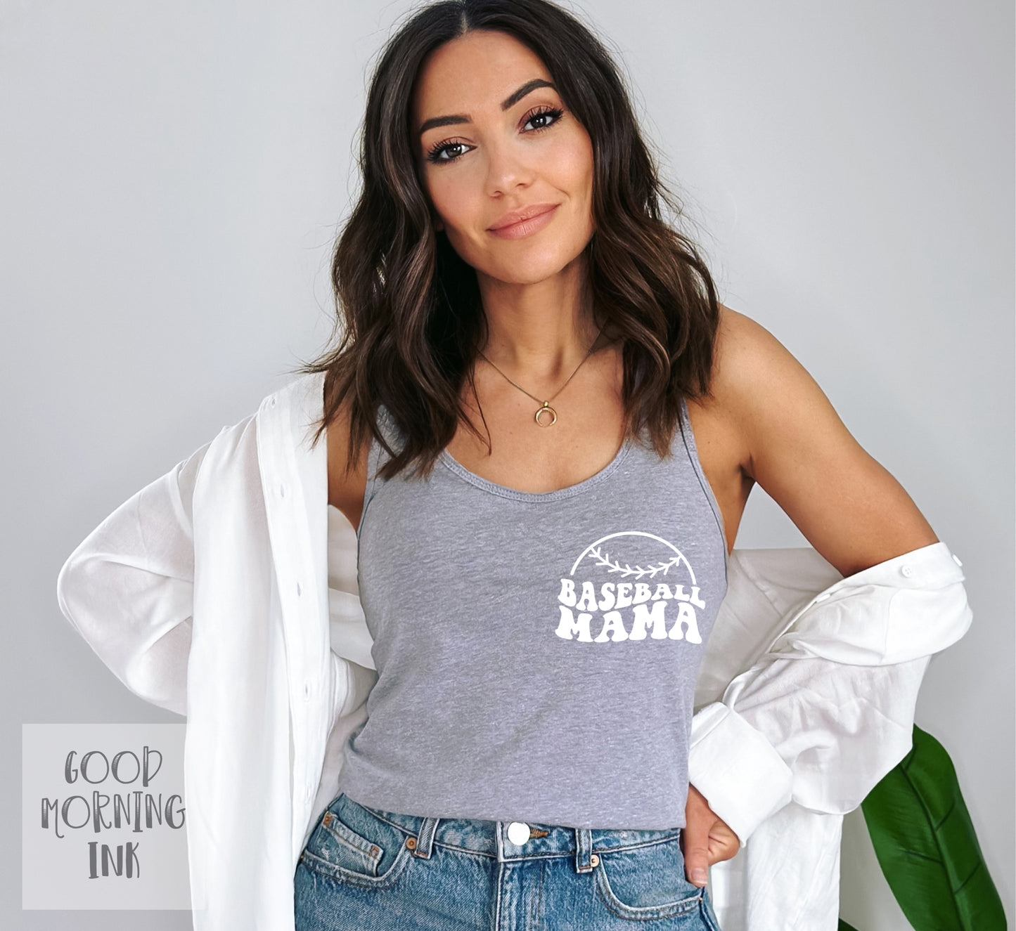 Pocket Print: Baseball Mama (WHITE)
