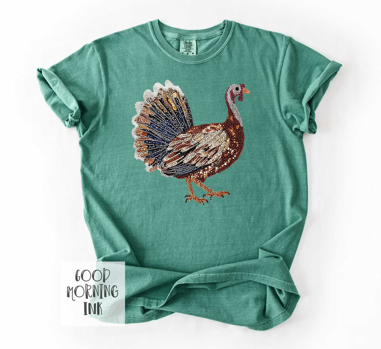 Faux Rhinestone Turkey Tee | Comfort Colors