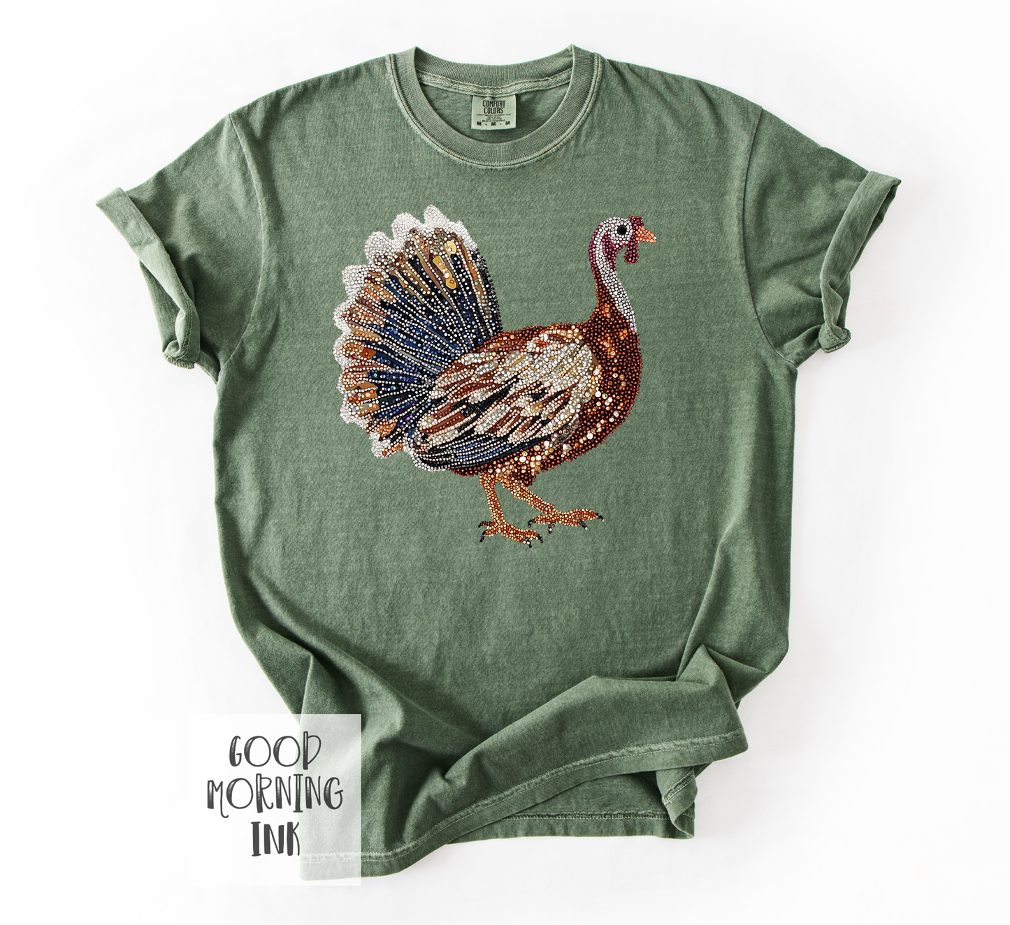 Faux Rhinestone Turkey Tee | Comfort Colors