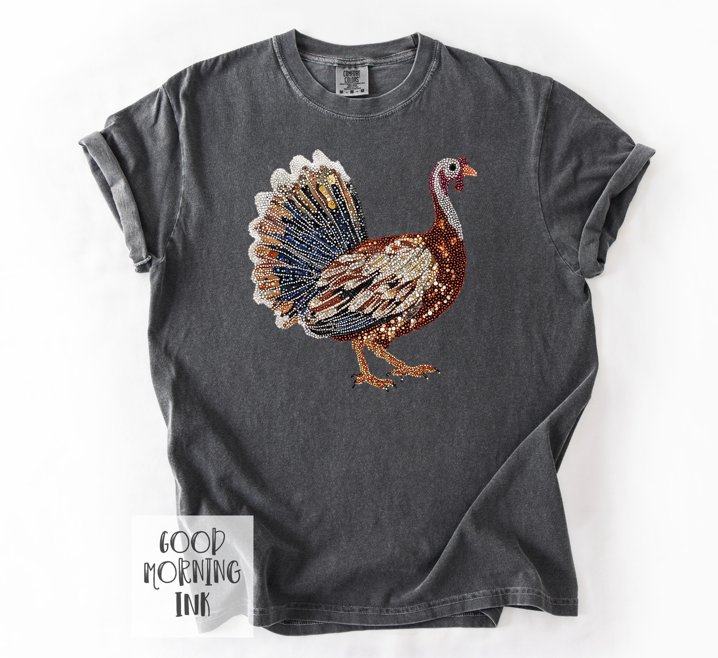 Faux Rhinestone Turkey Tee | Comfort Colors