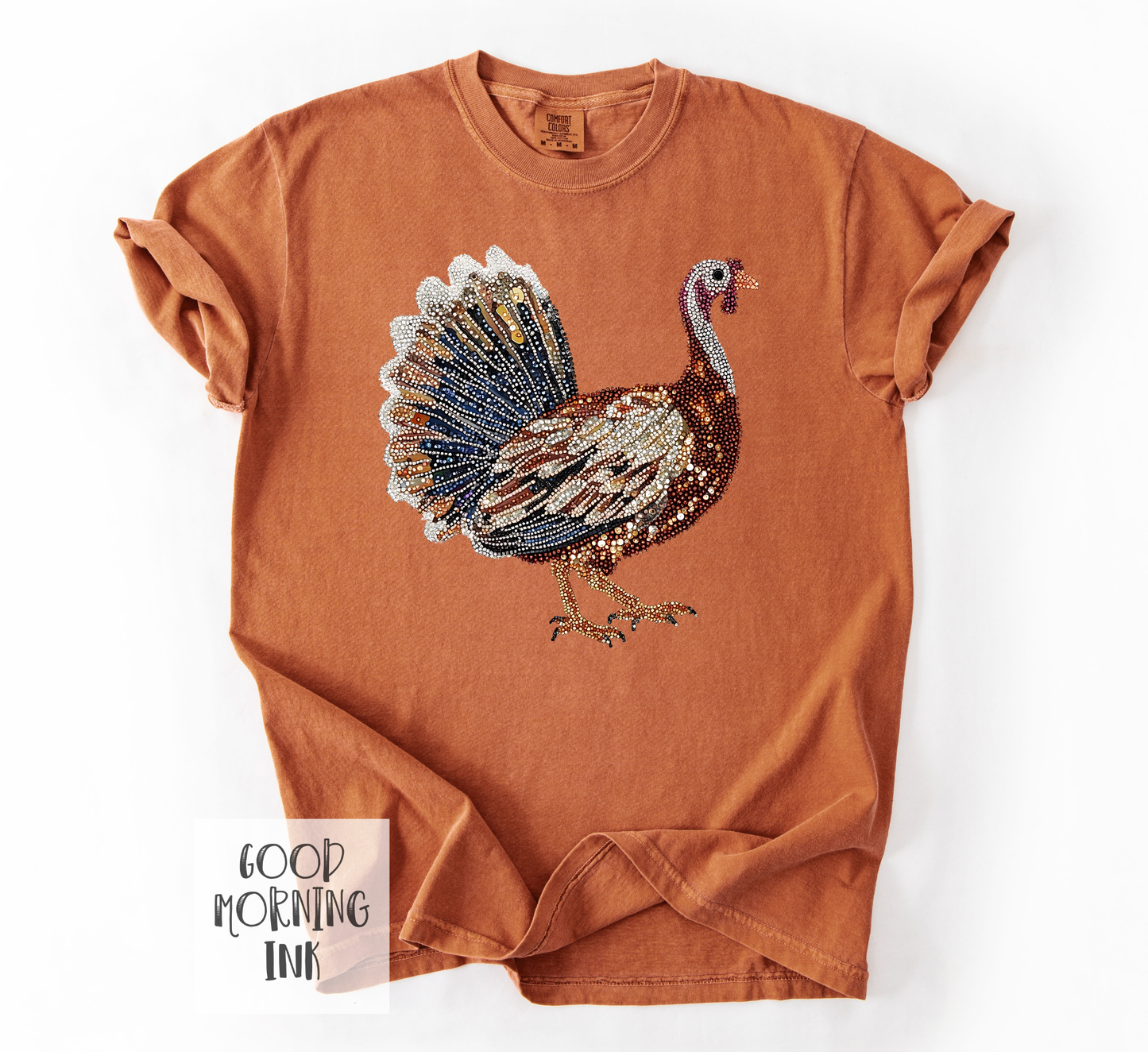 Faux Rhinestone Turkey Tee | Comfort Colors