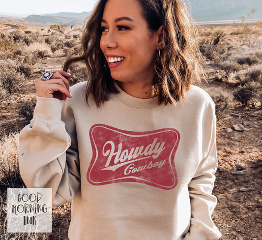 Howdy Cowboy Crewneck Sweatshirt