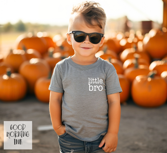 Pocket Print (Toddler/ Youth): Little Bro (WHITE)
