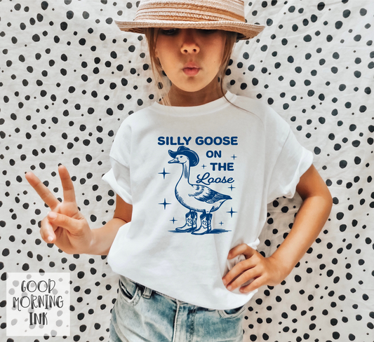 Silly Goose on the Loose Screen Print Transfer (NAVY BLUE)