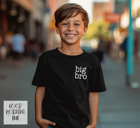 Pocket Print (Toddler/ Youth): Big Bro (WHITE)