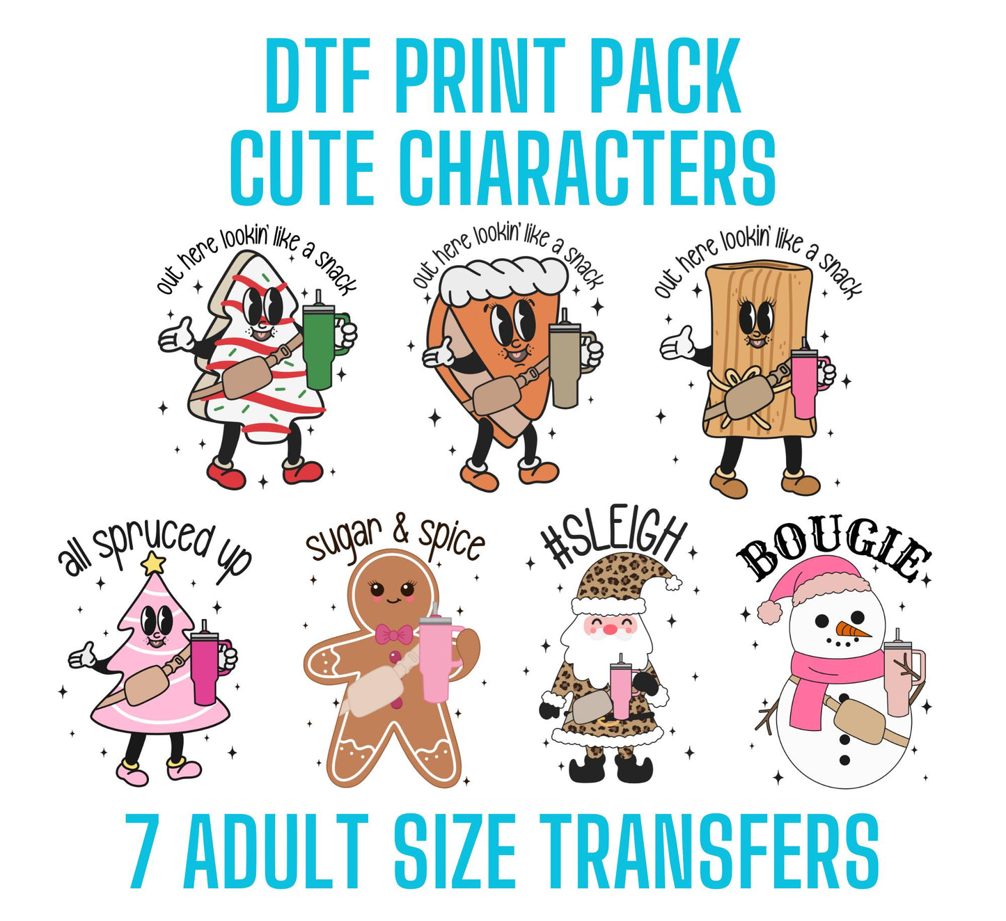 DTF Print Pack: Cute Characters